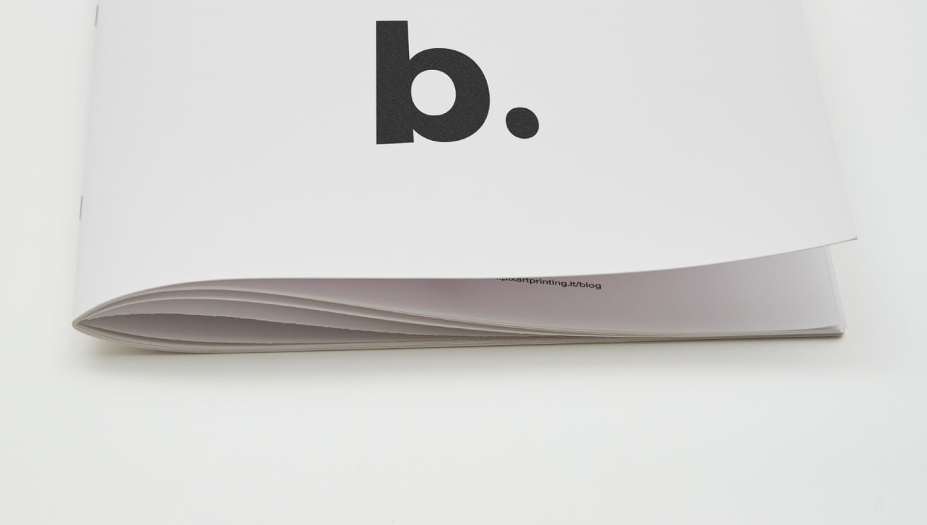Types of binding: stapled Staple-bound magazine