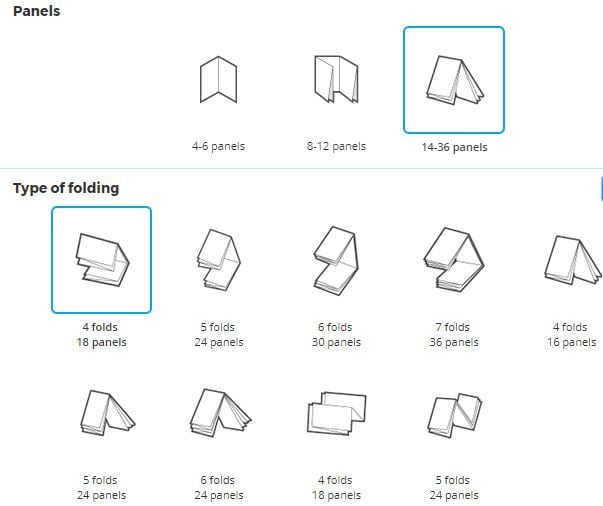 The online interface for creating a leaflet on Pixartprinting