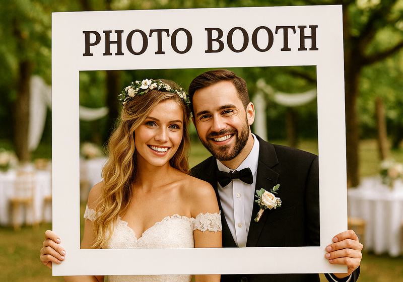 🪩 Wedding Photo Booth: Complete Guide to Choosing, Personalising and Ordering Your Selfie Frame