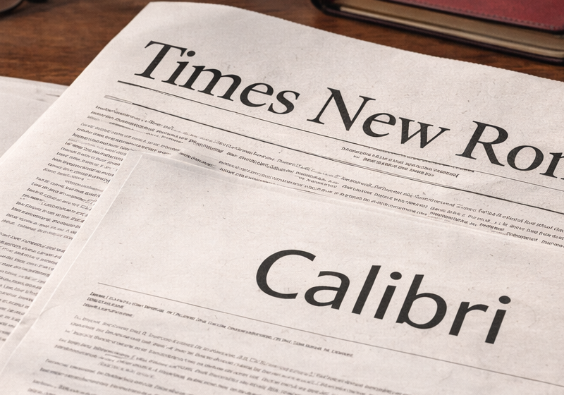 Calibri or Times New Roman? When a typeface becomes an institutional issue