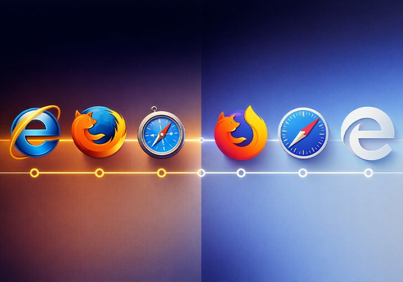 How browser logos have changed since the 1990s